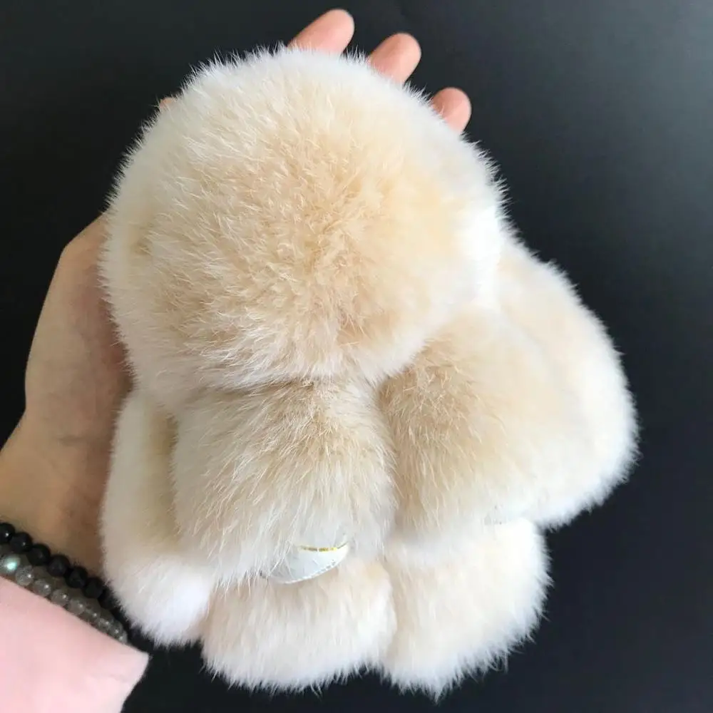 Nude Magicfur-1 шт. 15 см " Мороз Настоящий мех кролика милый кролик игрушка брелок сумка Жук Шарм брелок pendan аксессуары - Цвет: Nude