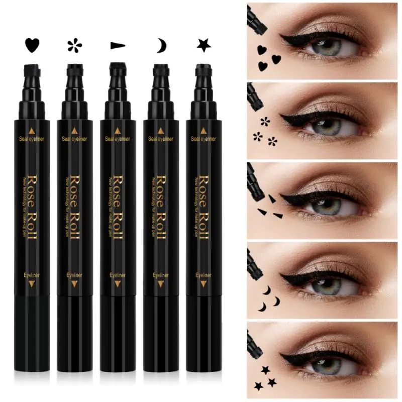 

Double Head Stamp Eyeliner Waterproof Liquid Eyeliner Pencil Seal Stamp Long Lasting Star Moon Fast Dry Eyeliner Cosmetic TSLM1