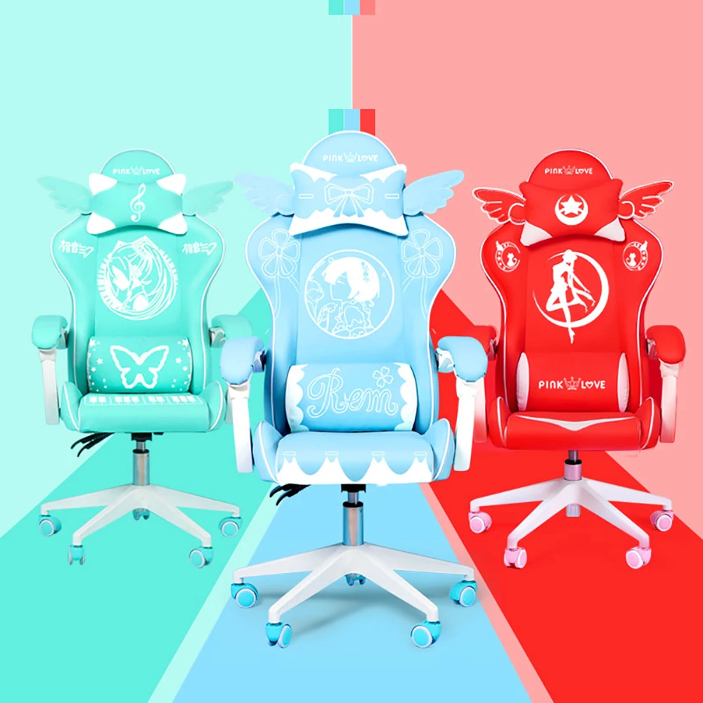 

2020 Lovely chair pink chair gaming chair silla game girl chair Live chair Computer chair Color chair office chair Bedroom chair