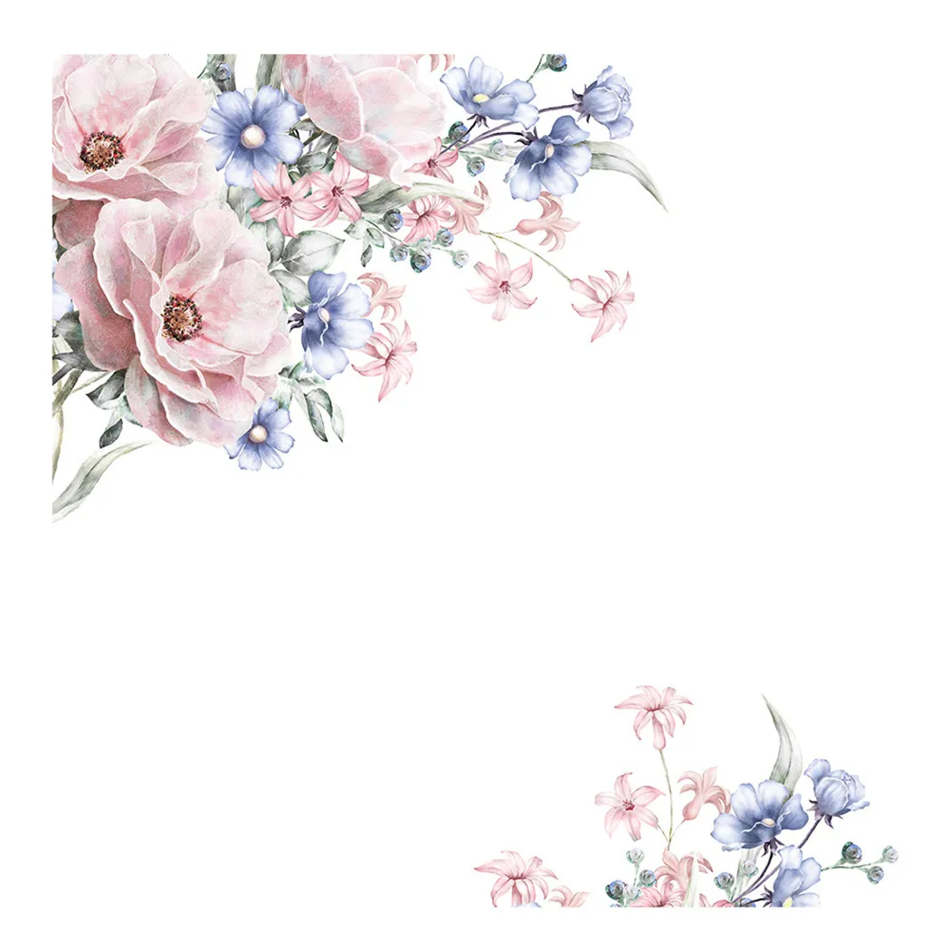 

1 Set Of Wall Stickers After Paste The Size Is 90*130cm Peony Flower Wall Sticker Living Room Home Background DIY Decal