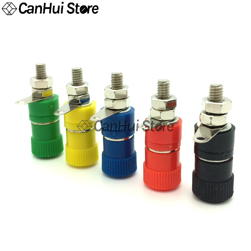 

5 шт. клеммные колодки JS- 910B 919 4 мм усилитель разъема зажимный винт контрольные выводы вилки типа «банан разъем для монтажа на черный, красный синий зелено-жёлтые