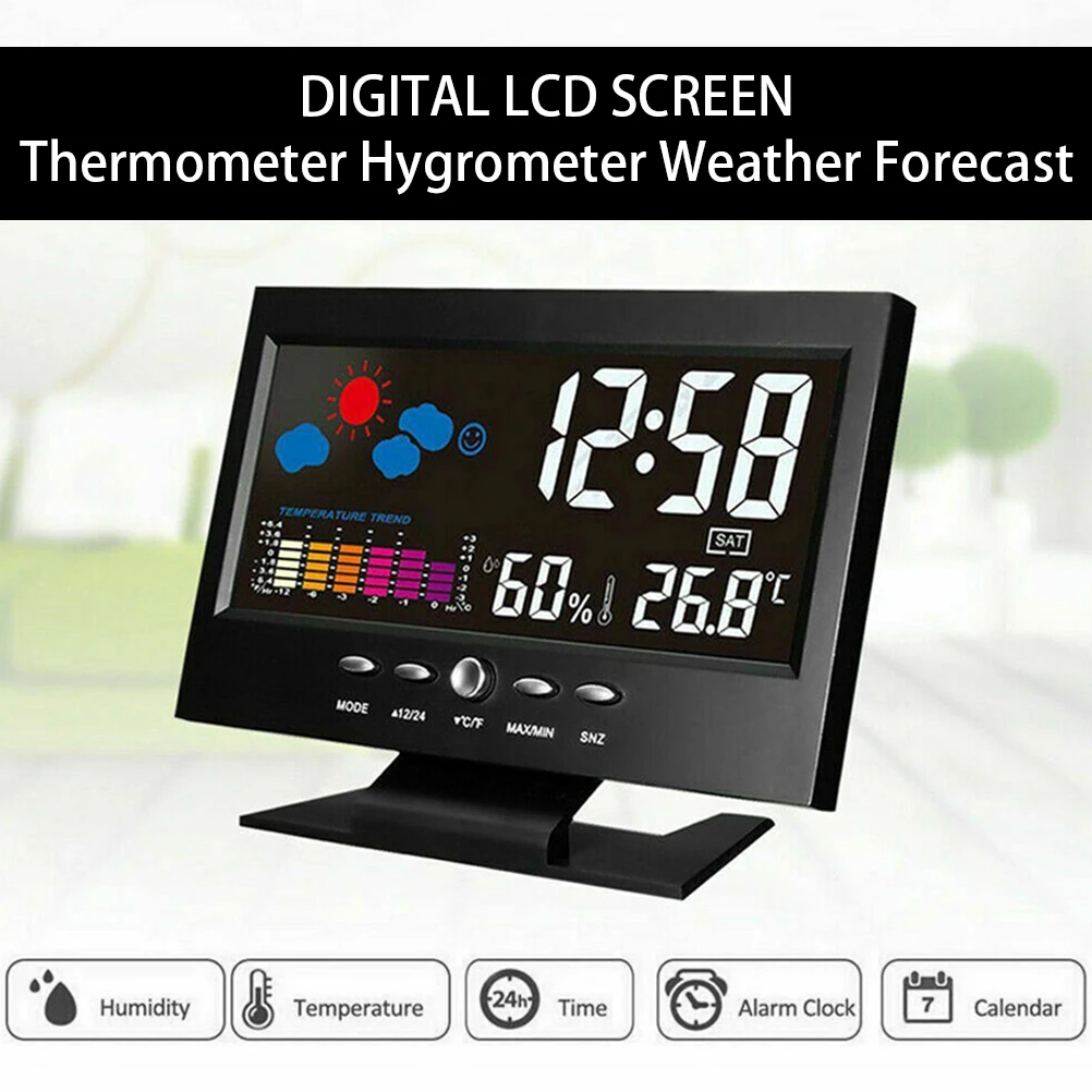 Интеллектуальный цифровой дисплей креативные часы беспроводной Измеритель