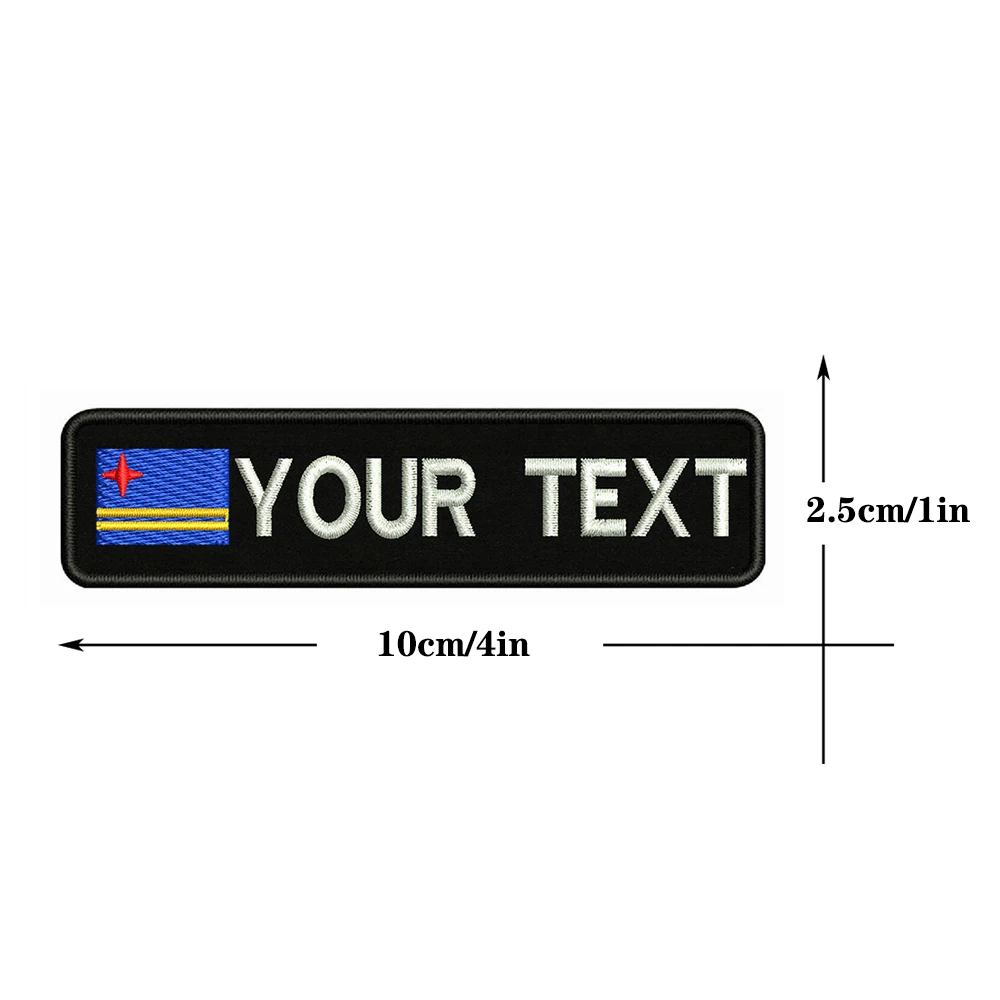 Флаг Аруба 10X2.5cm вышивка пользовательское имя заплатка с текстом полосы значок