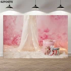 Фон для детской фотосъемвечерние Розовая Занавеска плюшевый медведь игрушка Кролик шерстяной ковер декорация на день рождения для девочек фотография