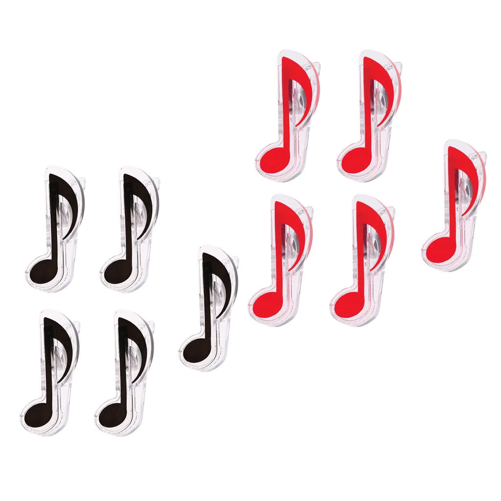 Лучшие 10 шт. музыкальные нотки Quaver тройные клипы для страниц черный