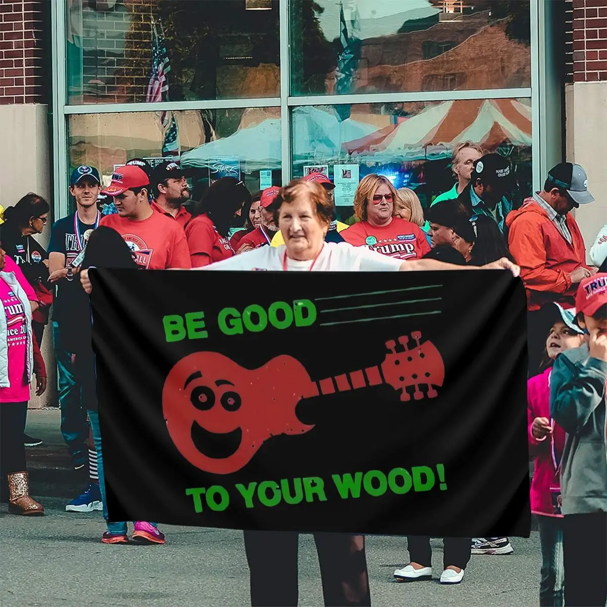 Гитарный Забавный акустический плеер Be Good To Your Wood винтажный подарок 105