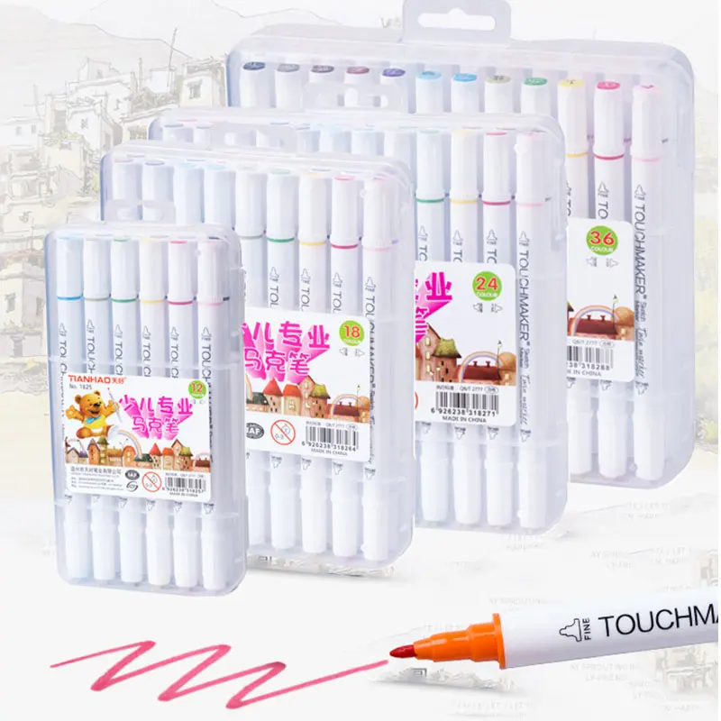 Профессиональные цветные маркеры товары для рукоделия рисования двойной маркер