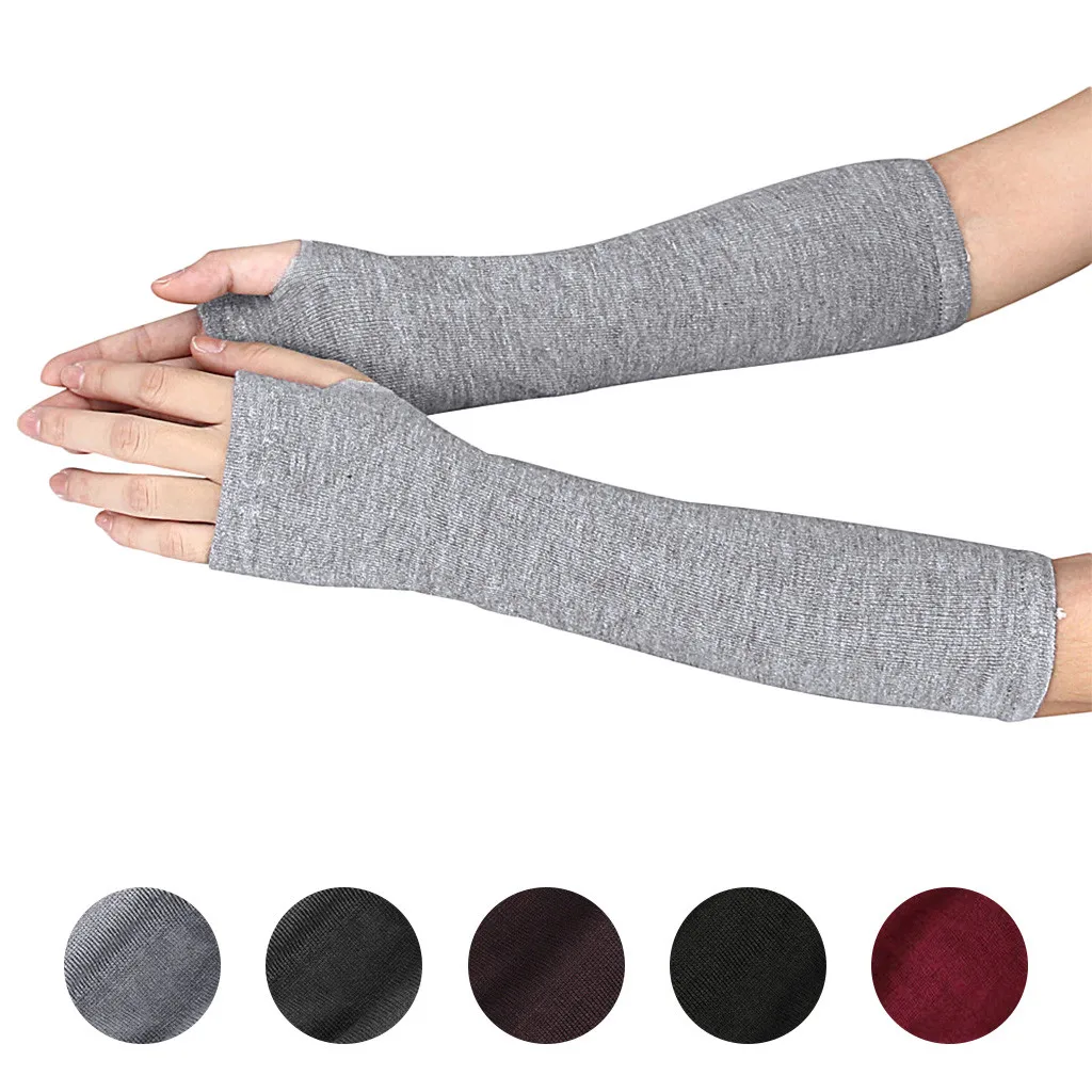 

Unisex Fashion High Quality Wrist Arm Hand Knitted Long Fingerless Cotton Long Gloves Hand Protection Mitten Guanti Invernali