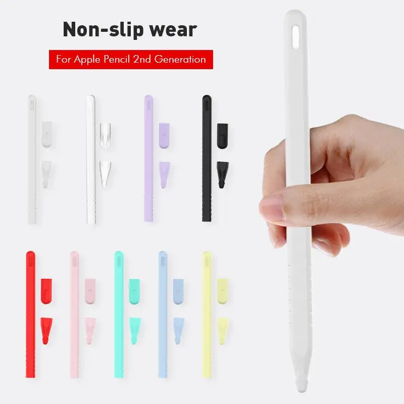 

For Apple Pencil 2nd Generation Soft Silicone Case For IPad Pencil 2 Protective Cap Nib Holder Touch Pen Stylus Protector Cover