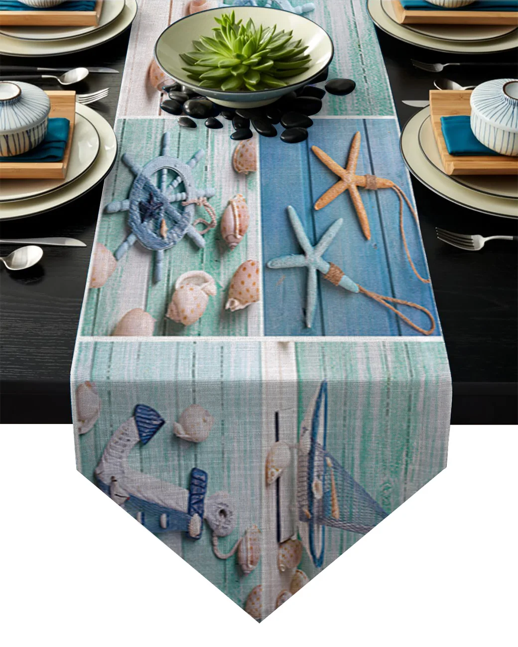 Маяк в средиземноморском стиле морская звезда якорь настольные дорожки скатерти