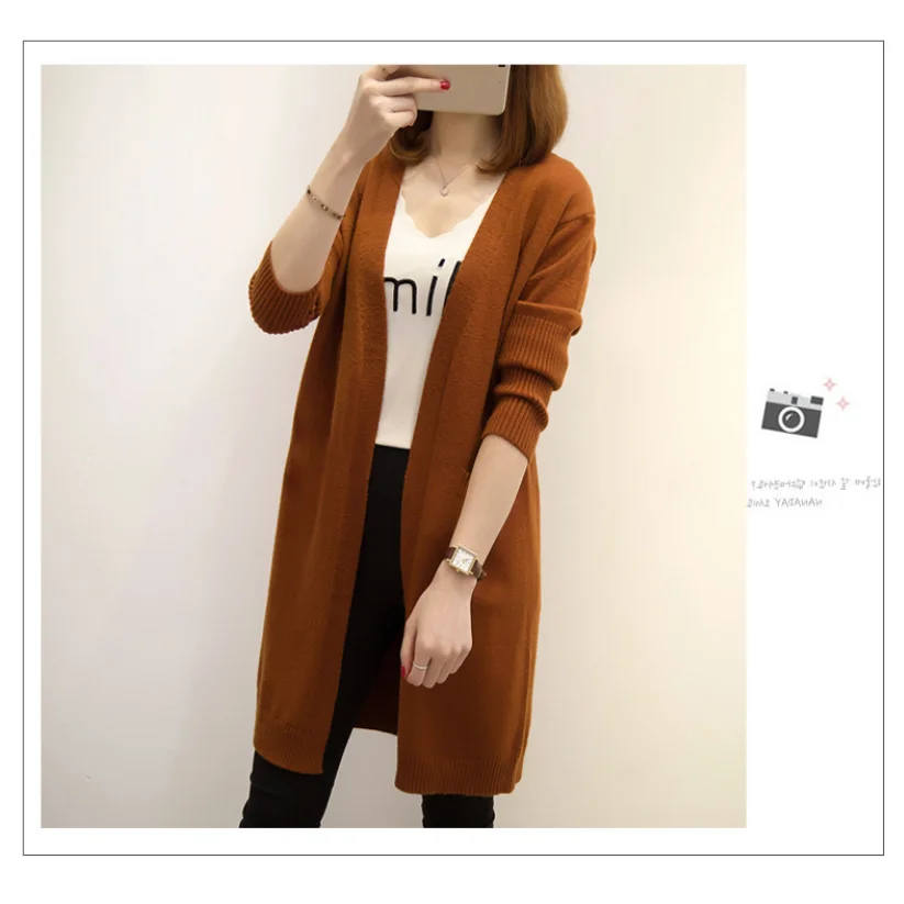 Новый дизайн женский длинный свитер вязаное пальто кардиган |