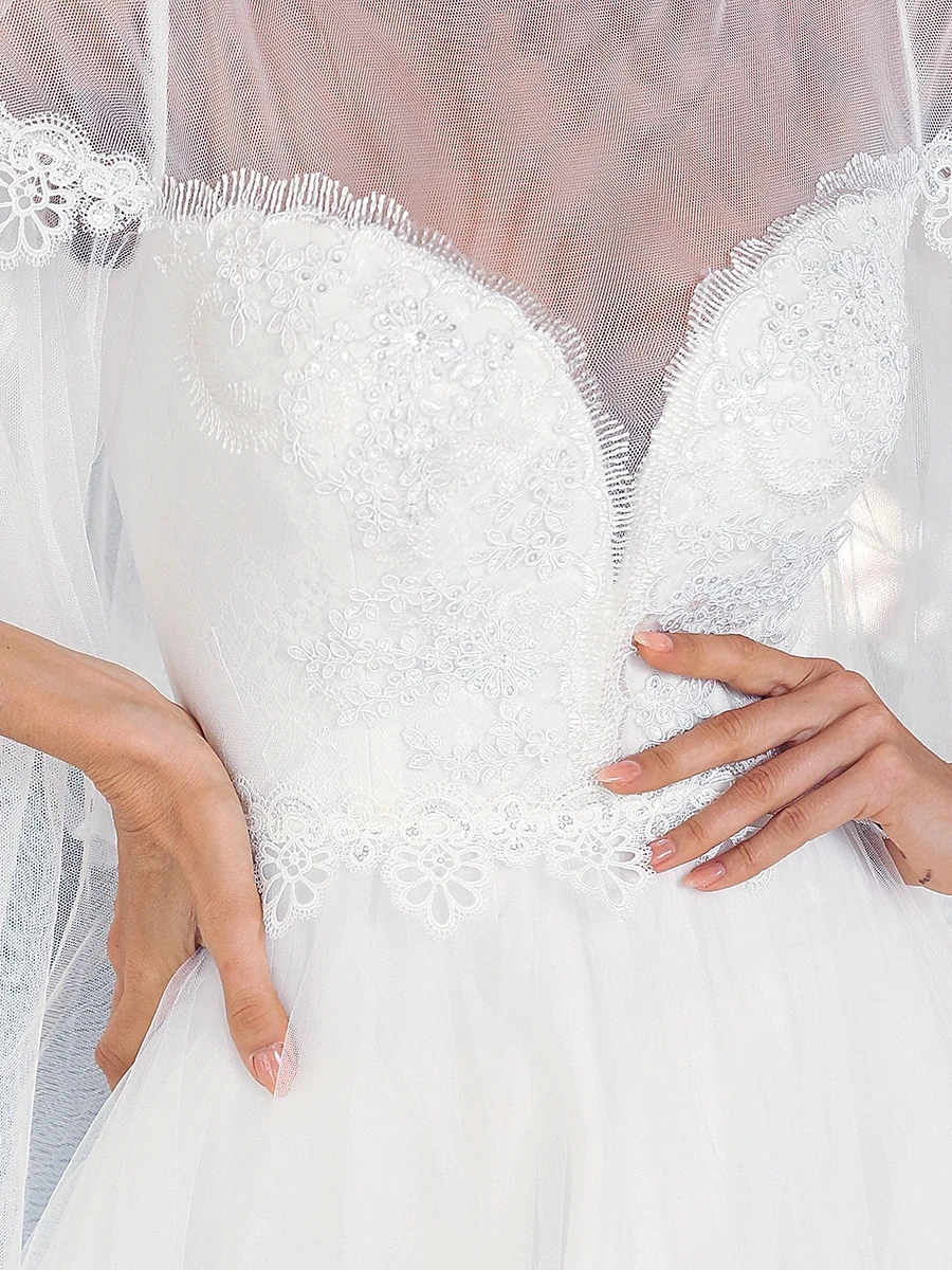 

BAZIIINGAAA Simple White Wedding Dress Chiffon Lace Dresses Boho A-Line V-Neck Long Sleeve Robe Brides Gown