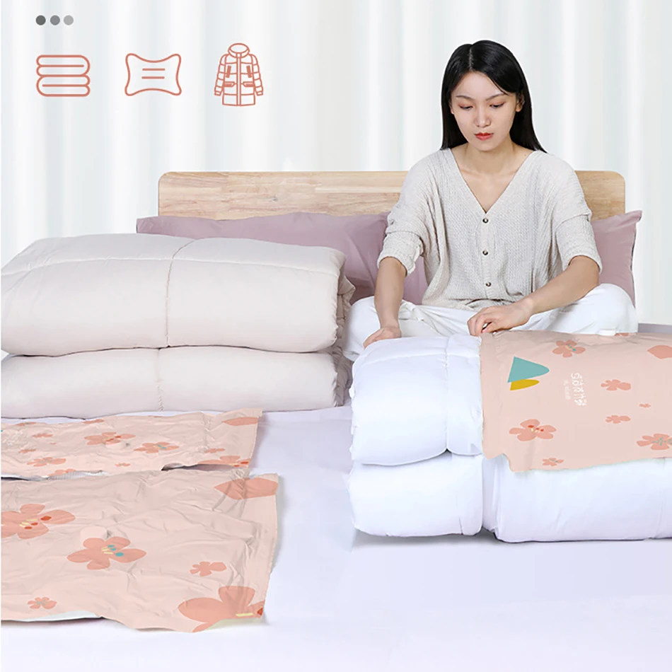 

Мешки для хранения премиум-класса, вакуумные компрессионные одеяла, для одежды, для экономии места, для хранения одеял, подушек, одеял, для д...