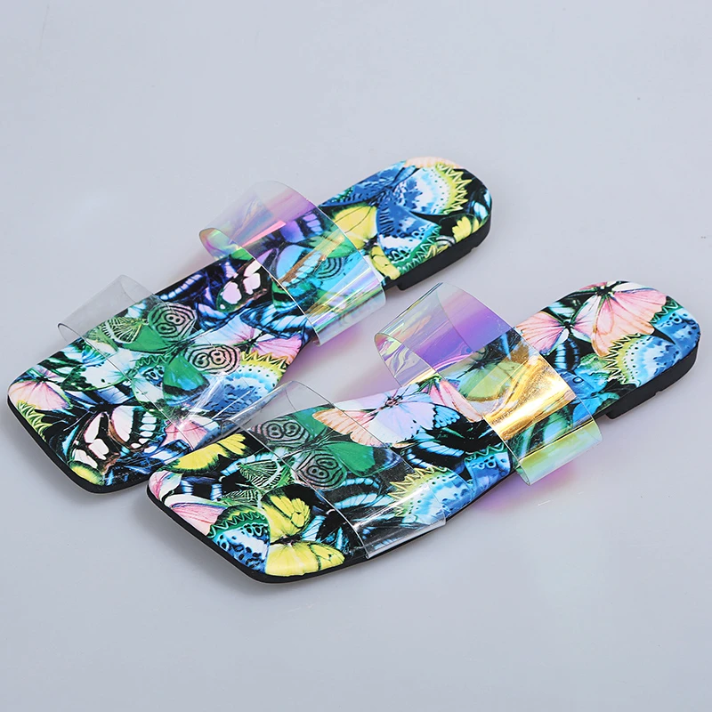 

New Women Slippers Light Transparent Flat Slides Wear-resistant Flat Shoes Ladies Sandals Outdoor Summer Sandy Beach Shoes 2021