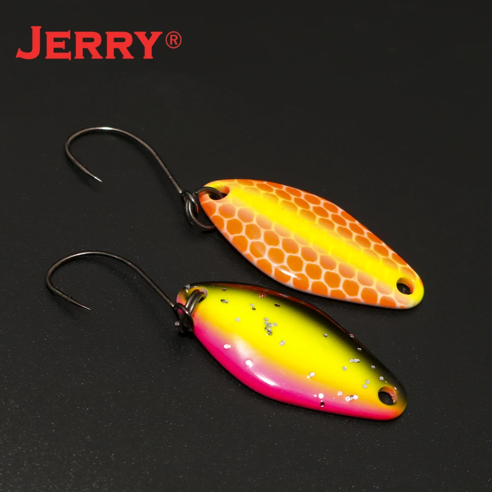 Jerry Pawn Area Trout Spinning Fishing Lure UL Artificial Metal Spoon 2.2g UV Coating Glitter Hard Lure Lake Fishing Tackle