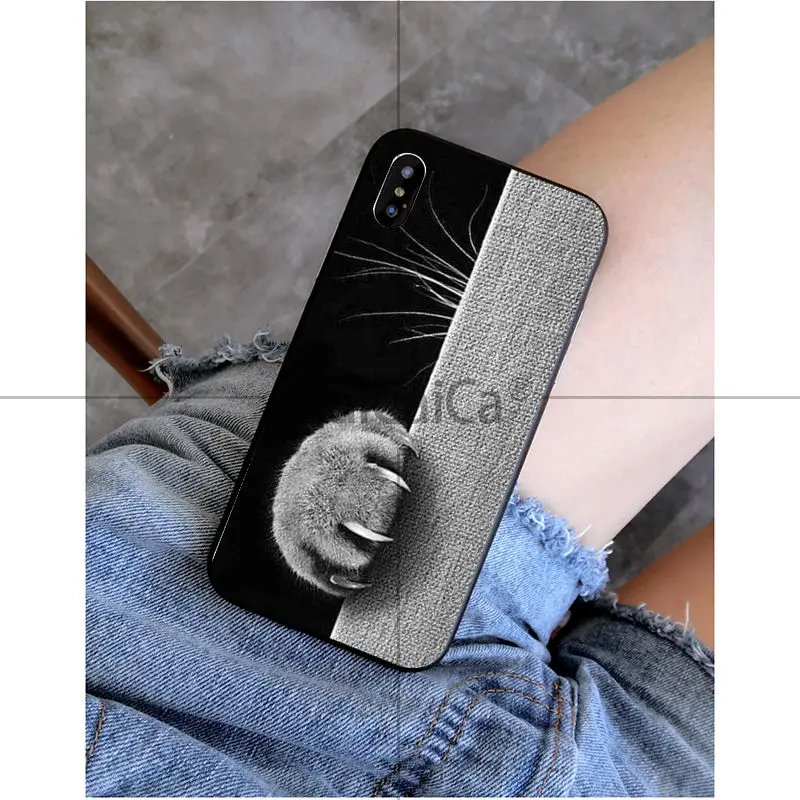 Ruicaica Черный кот часы Глаза Мягкий чехол для телефона из ТПУ iPhone X XS MAX 6 6S 7 7plus 8 8Plus 5