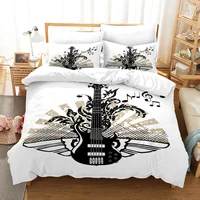 Hot Style 3D Guitar Print Bedding Set Home Textiles Kids Adults Duvet Cover Quilt And Pillowcase Bedroom Bed Linen