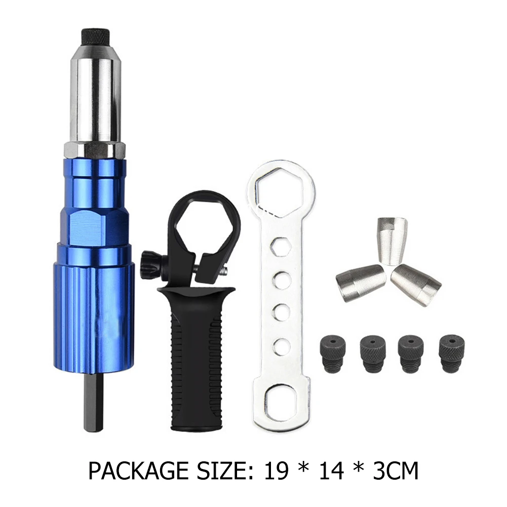 

Electric Pull Rivet Gun Drill Adapter Kit Nail Riveting Tool Nail Gun Rivets Set Strong Toughness Metal Portable Supplies