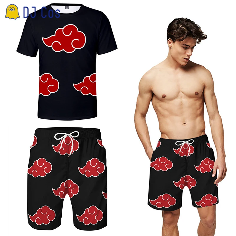 Костюм Узумаки Акацуки для косплея футболка шорты спортивные костюмы майки