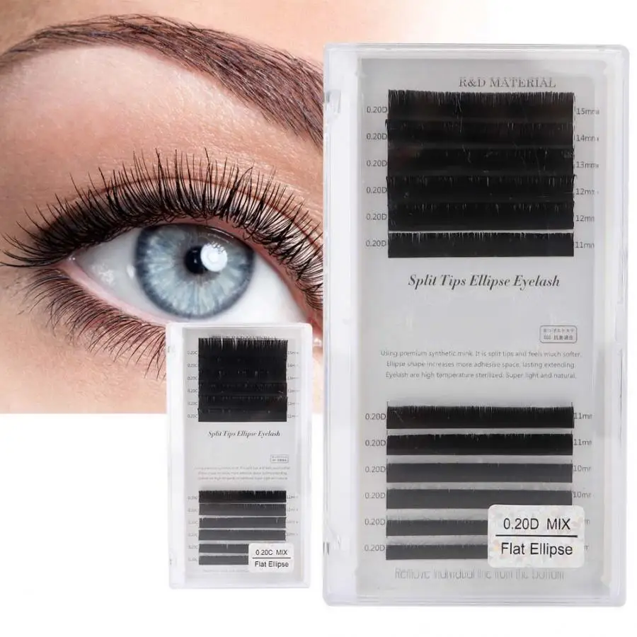 Individual Natural Flat Type Black Fake Extension Beauty Makeup False Eye Lashes Grafting Eyelashes 0.20C/0.20D | Красота и здоровье