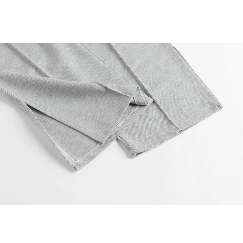 

Female Autumn Long Pant Women Drawstring Slit Cotton Straight Pants Sweatpants Trousers High Waist Sweat Pants For Women B14328X