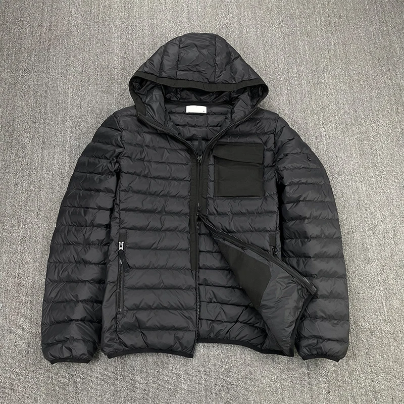 CPTOPSTONEY COMPANY Mens Jackets windbreaker Warm Hooded Casual Fashion Winter Jacket Down Jacket Thin hooded down jacket