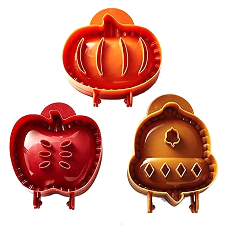

Autumn Hand Pie Mold 3 Piece Set 3D Christmas Pie Mold Dough Stamper Tool