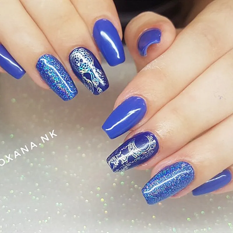 Nail Foil 4*100cm Holographic Laser Geometric Catch Dream Transfer Sticker Manicure Art Decorations Ra | Красота и здоровье