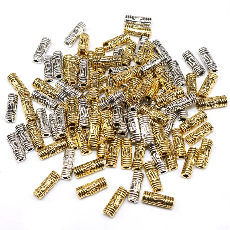 100 шт. 8 5 мм металлические цилиндрические посеребренные бусины eads для рукоделия