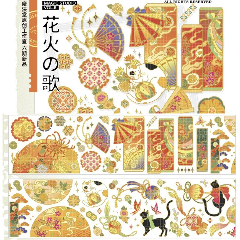 

1 loop Gilded Pet Journal Japanese Paper Washi Tape Taiwan Decorative Collage