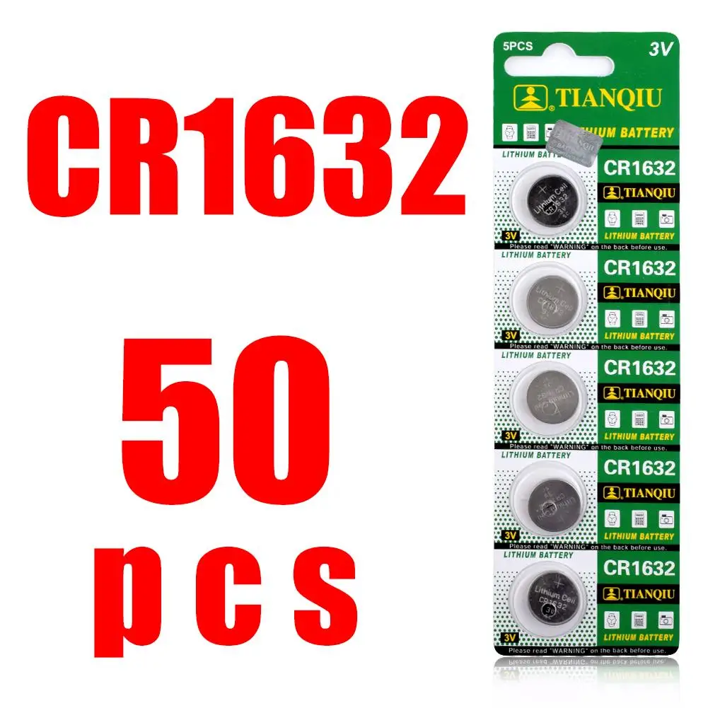

YCDC 50X 3V Lithium Button Coin Cells Batteries CR1632 ECR1632 BR1632 KCR1632 LM1632 Watch Remote Disposable Battery