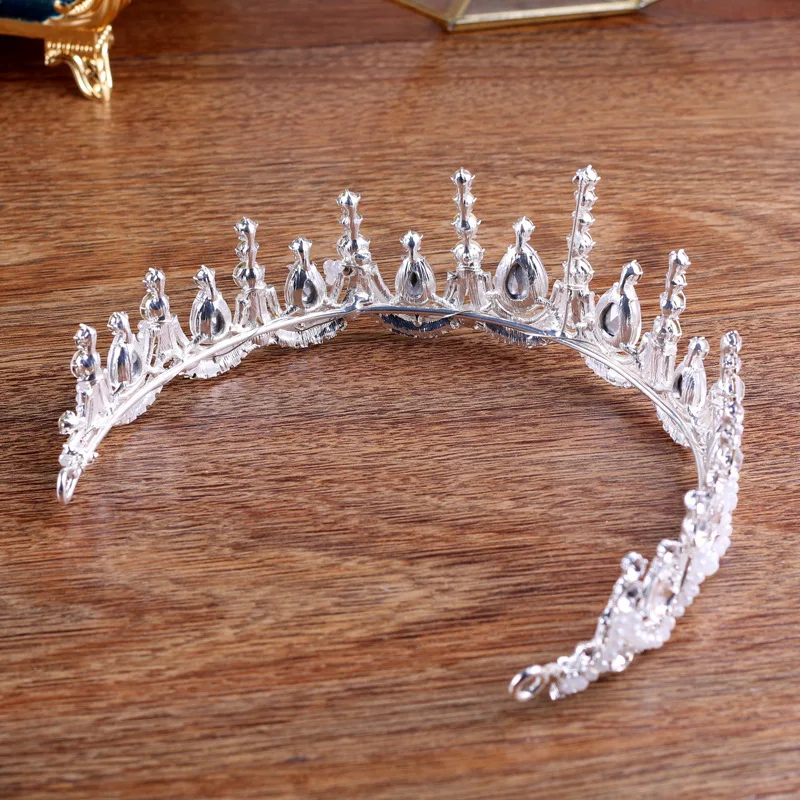 JaneVini 2019 элегантные серебряные стразы Свадебные короны ручной работы повязка на