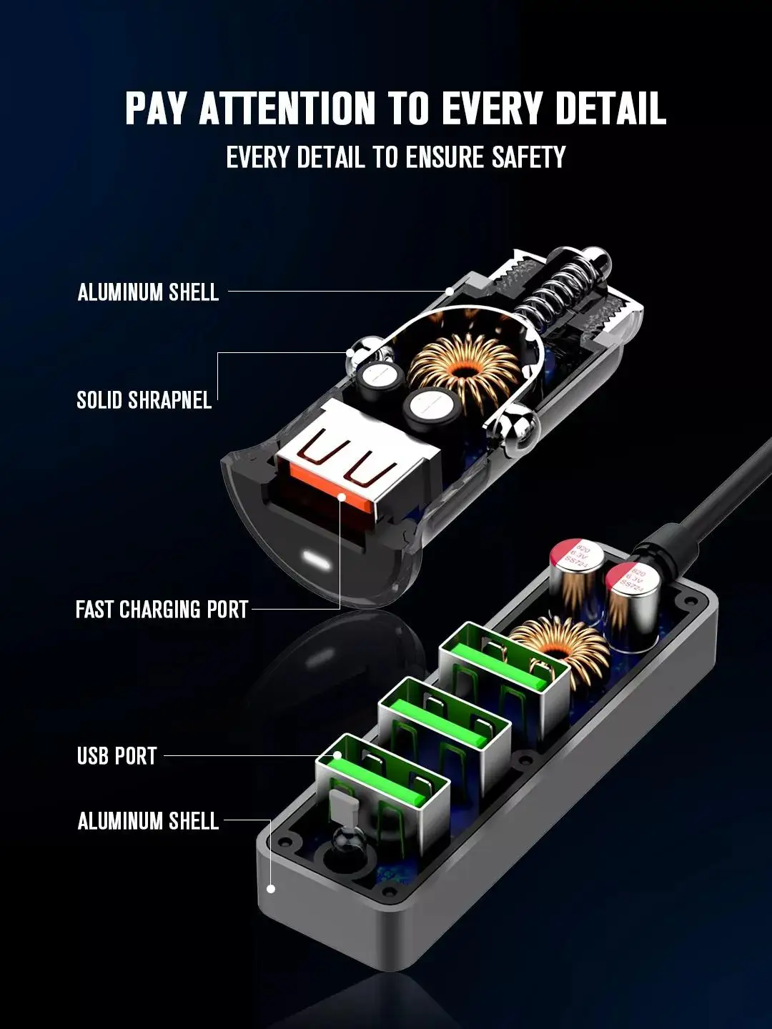 LDNIO USB Автомобильное зарядное устройство 4 порта быстрая QC3.0+ 2.4A+ 3.1A Универсальный USB быстрый адаптер с 120 см удлинитель Кабель для MPV автомобильный телефон
