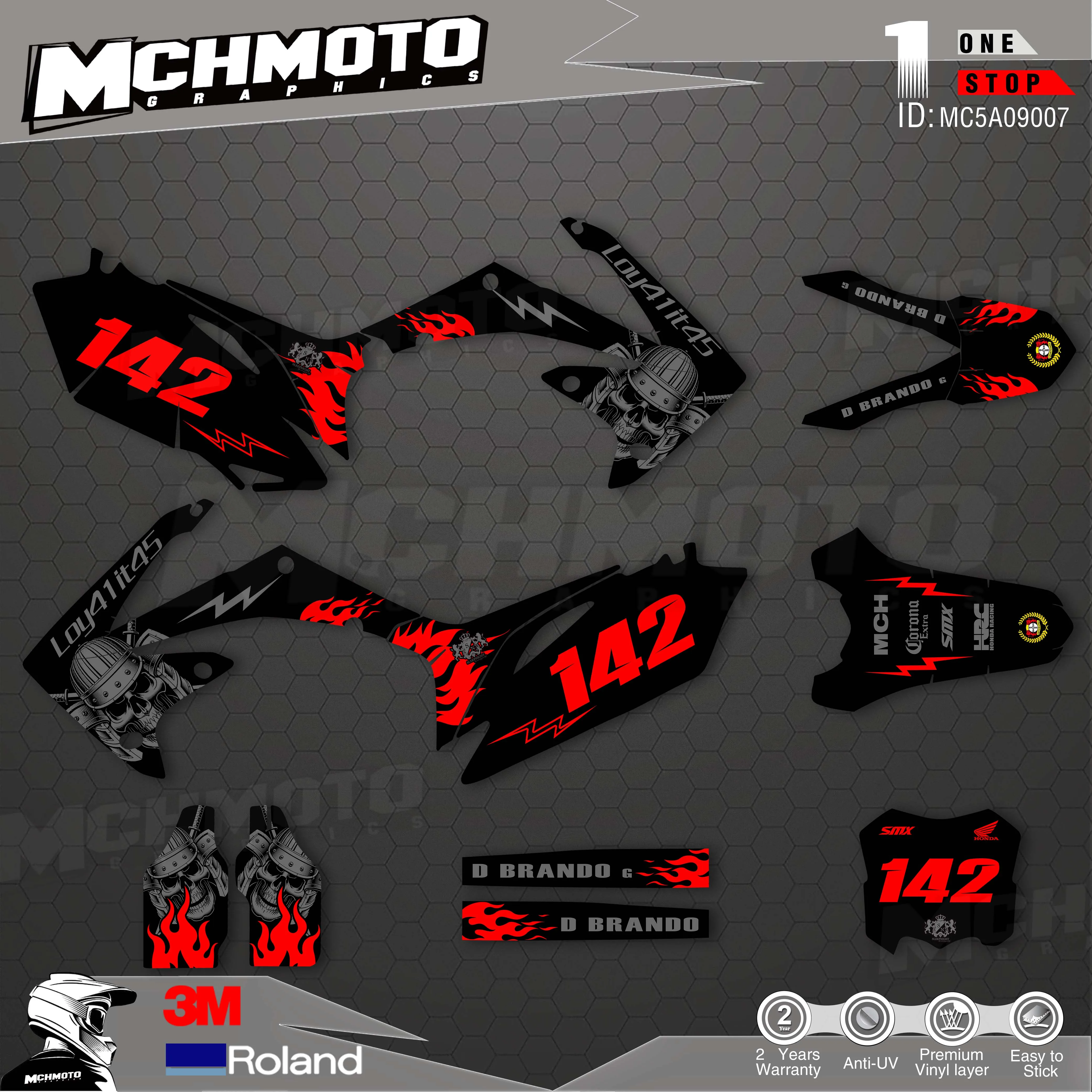 

MCHMFG Customized Team Graphics Backgrounds Decals 3M Custom Stickers For HONDA 10-13 CRF250R 09-12 CRF450R