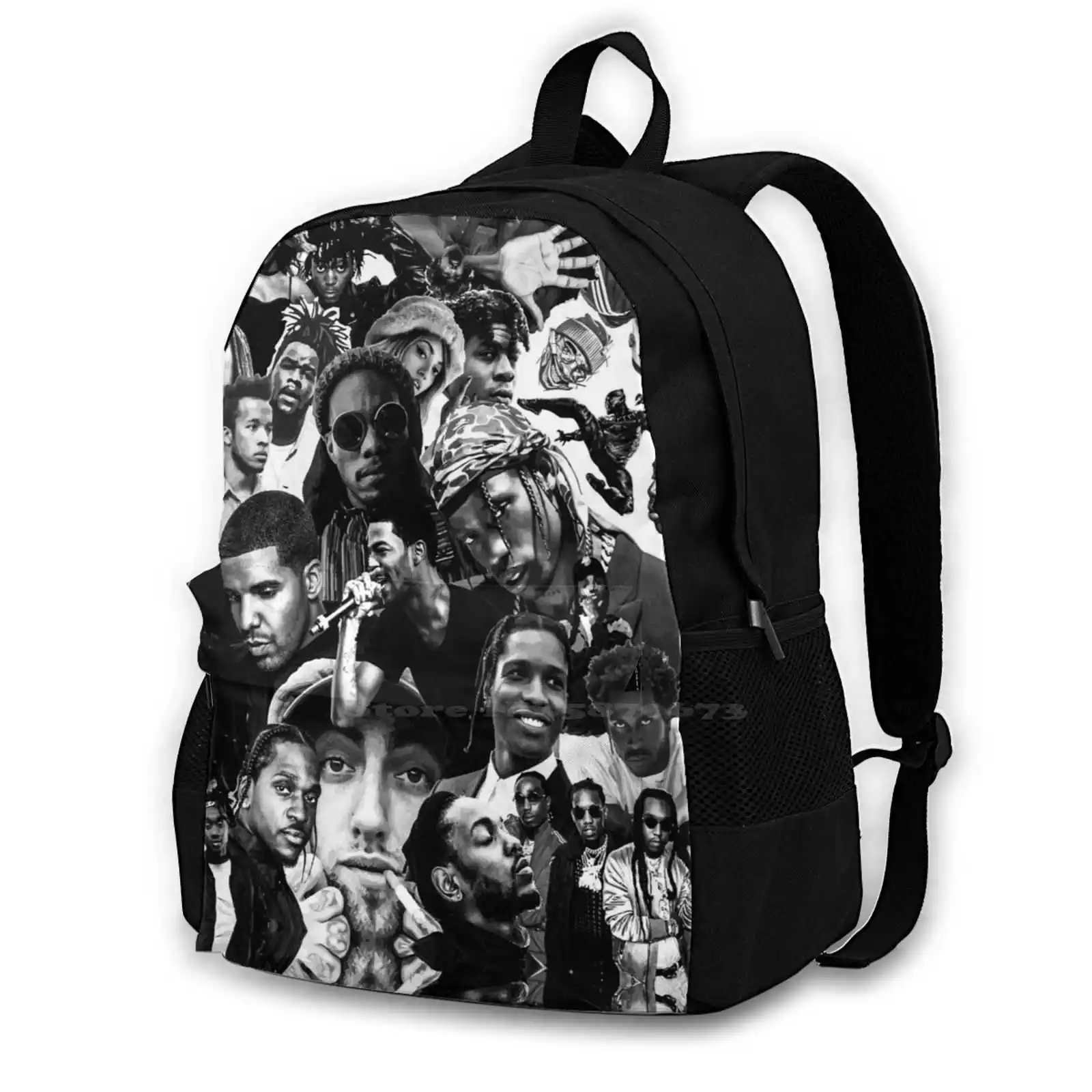 

Hip Hop Rap Travel Laptop Bagpack Fashion Bags Rap Hiphop Kanyewest Travis Scott Drake Macmiller Kendricklamar