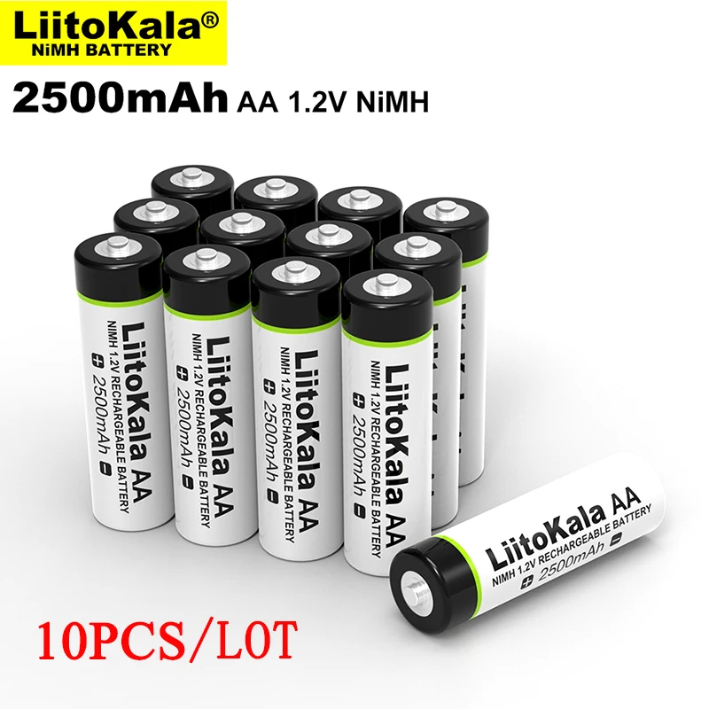 

10-50PCS Original Liitokala 1.2V AA 2500mAh Ni-MH Rechargeable Battery AA For Temperature Gun Remote Control Mouse Toy Batteries