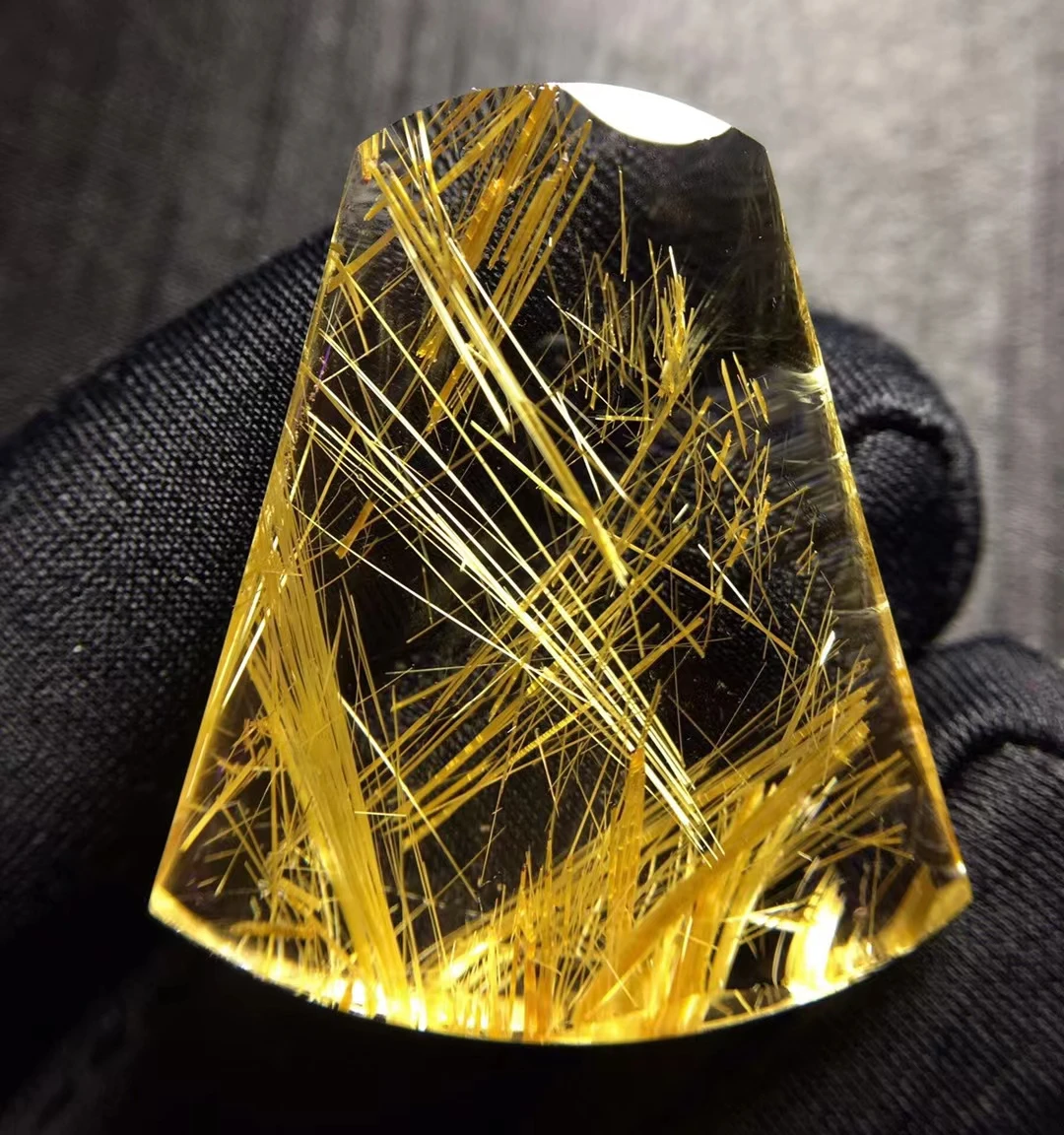 

Подлинный натуральный Золотой рутилированный кварц Прямоугольный кулон 33,5*28,9*8,3 мм драгоценный камень богатые модные ожерелья ювелирные и...