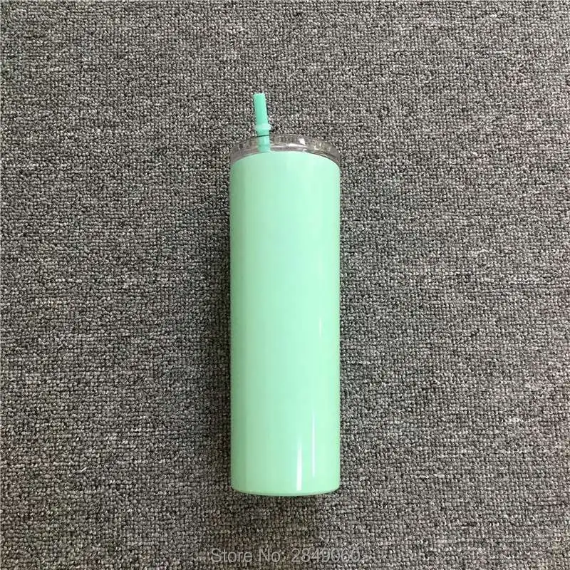 20oz M 20 унций Тощий стакан пивная чашка с крышкой соломенная тощая винная чашка с двойными стенками с вакуумной изоляцией кружка из нержавеющей стали тонкий термос бутылка - Цвет: 20oz M