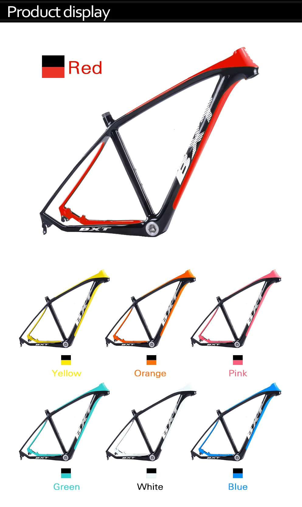 BXT T800 Карбон 29er MTB рама 160 мм дисковые тормоза горный полный карбоновая рама 29 рама карбоновая для горного велосипеда 142*12 или 135*9 мм