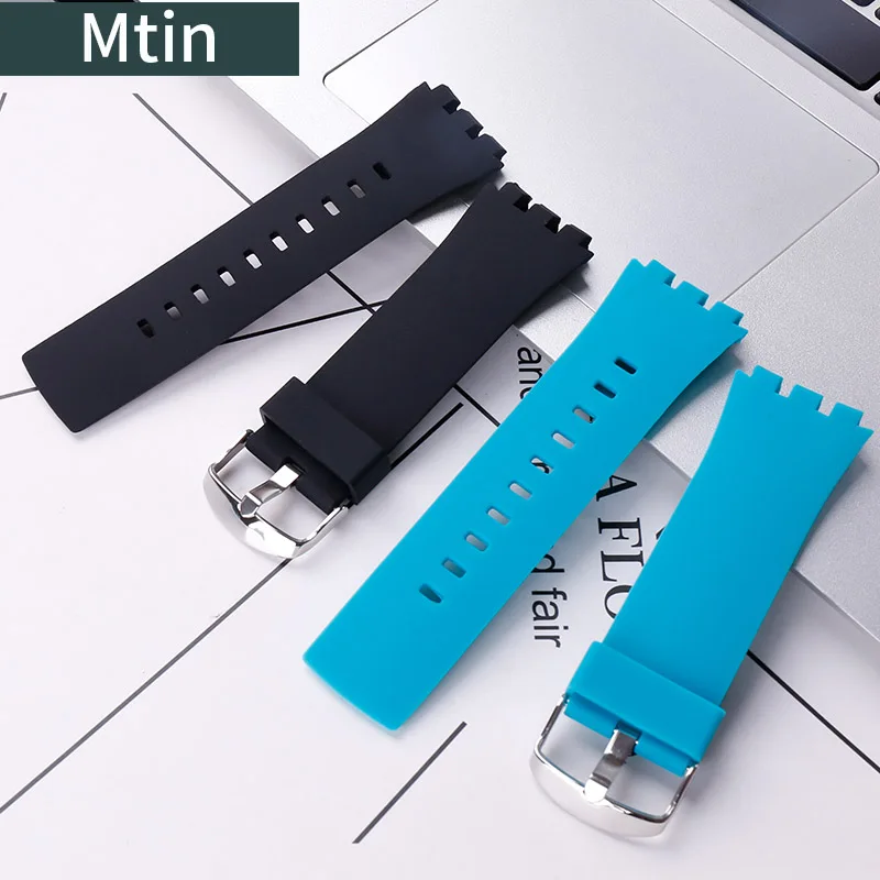 Pin Buckle Silicone Strap Men For Swatch Touch SURW100 114 SURB100 101 105 Watch Accessories Outdoor Sports Wristband Bracelet