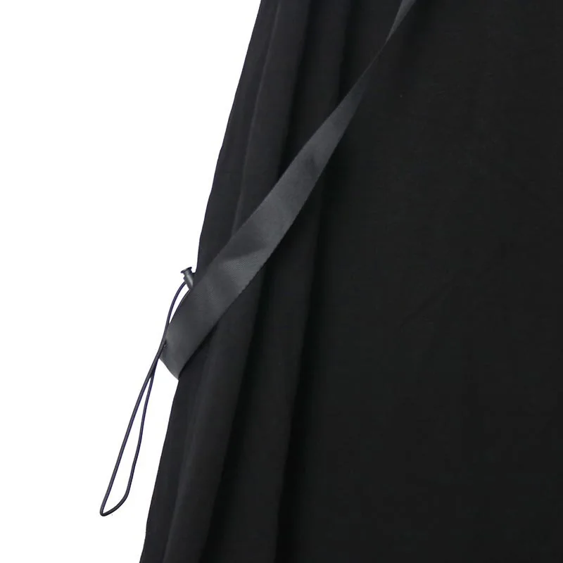 

CHICEVER Black Skirt For Women High Waist Patchwork Drawstring Lace Up Designer Streetwear Straight Skirts Female 2020 Clothing