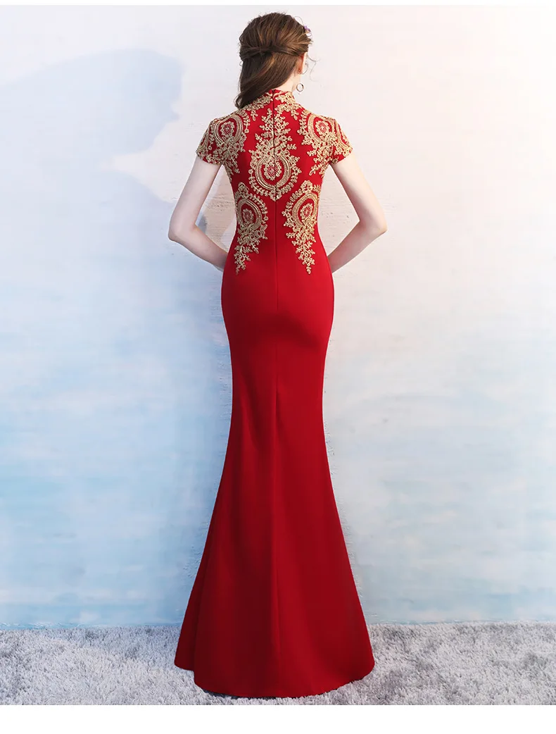 Пикантные с высоким разрезом восточные платья китайская невеста винтажное