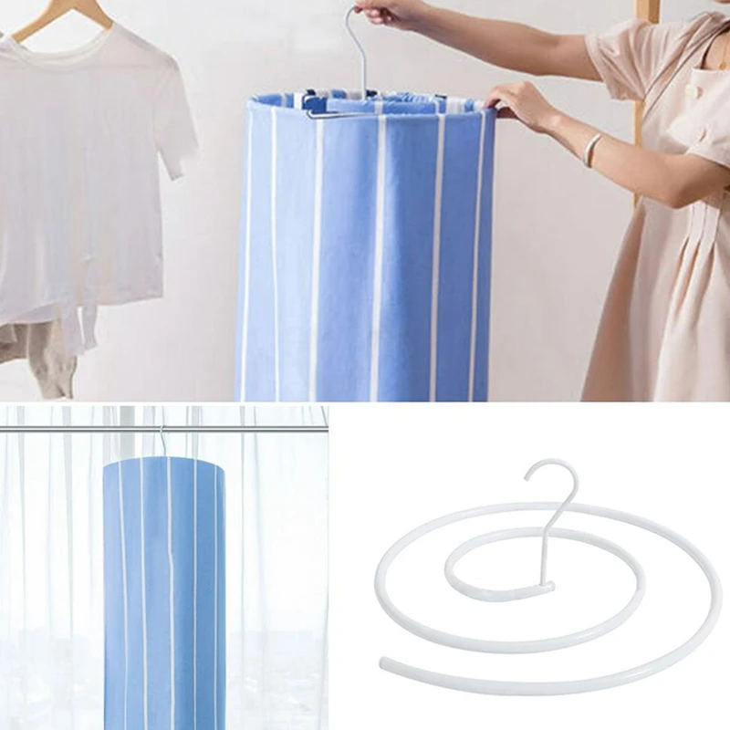 Spiral Bed Sheet Rack Laundry Drying Space Saving Duvet Cover/Blanket/Bed Sheet Hangers Rotating Clothes Rack