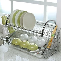 large dish drying rack cup drainer 2 tier strainer holder tray stainless steel kitchen accessories d1
