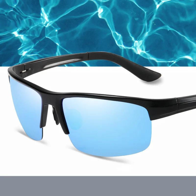Мужские поляризованные солнцезащитные очки для вождения в полуоправе из