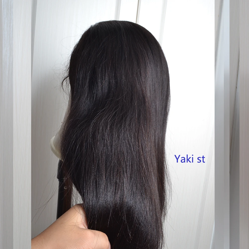 Yeahwigs Yaki прямой 360 синтетический парик Remy 150% плотность 360 светлый Yaki прямой парик