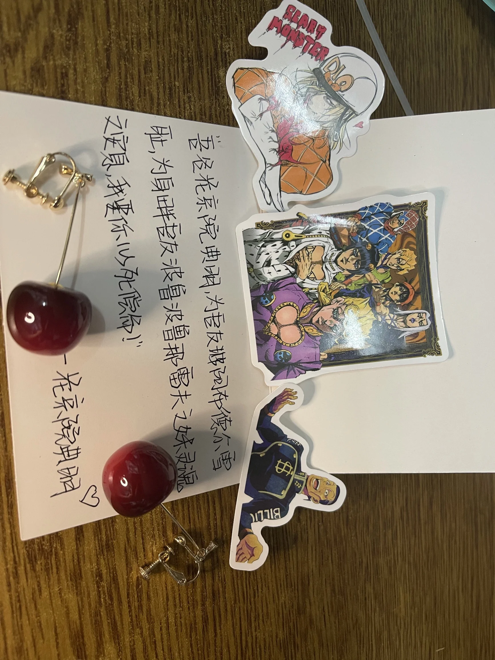 

Anime JOJO's Bizarre Adventure Golden Wind Jan Pierre Polnareffr Earring Jewelry Ear Hook Man Woman Take Photo Props Decor Gift