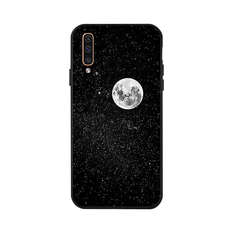 X048 Чехол для samsung A50 A70 A40 A30 A20 A10 M30 M20 M10 чехол с изображением Луны мягкий черный чехол для телефона с принтом чехол для samsung Galaxy A60 A20e - Цвет: X048