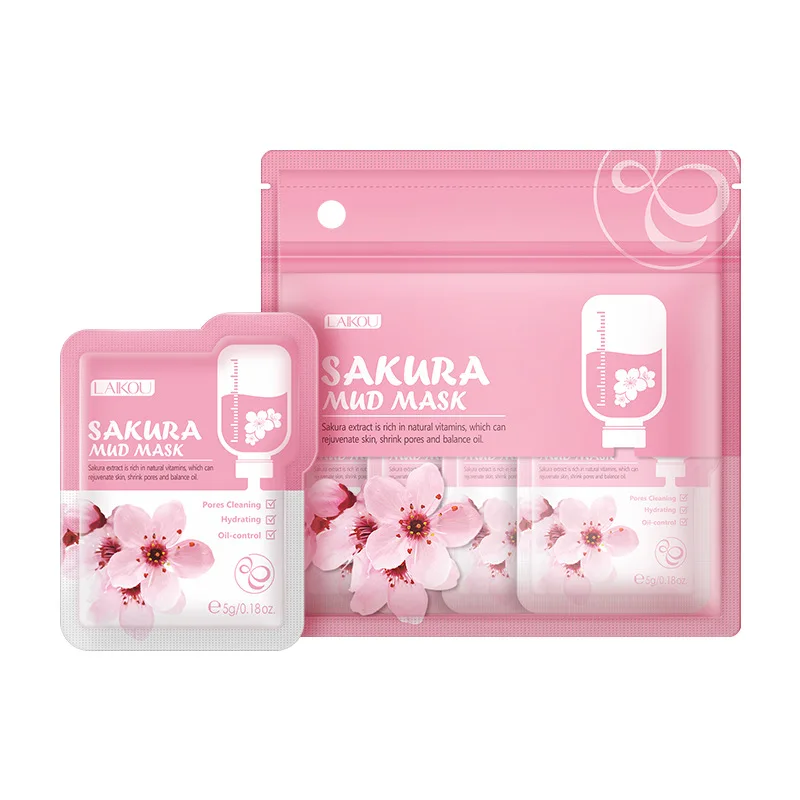 Маска для лица Sakura Mud удаляет темные круги тонкие линии уход за кожей глубокое