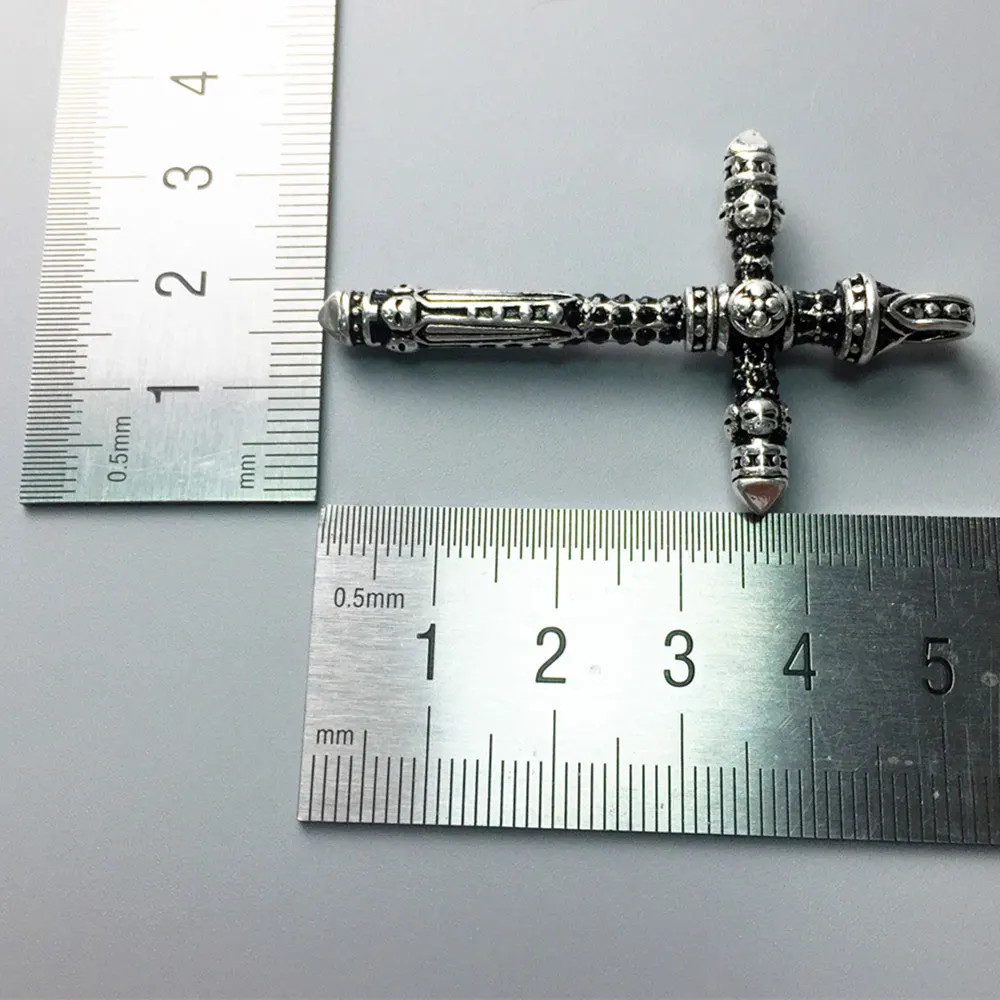 Винтажные подвески-кресты из серебра 925 пробы с черепом и скелетом | Подвески